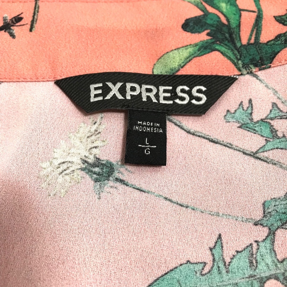 Express Blouse size L Off Shoulder Top Floral - Picture 6 of 7